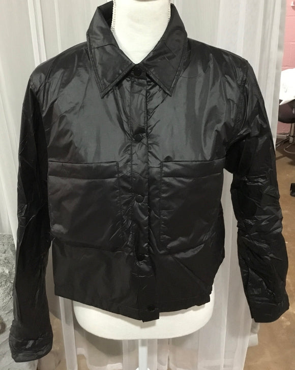 Black Crop padding jacket