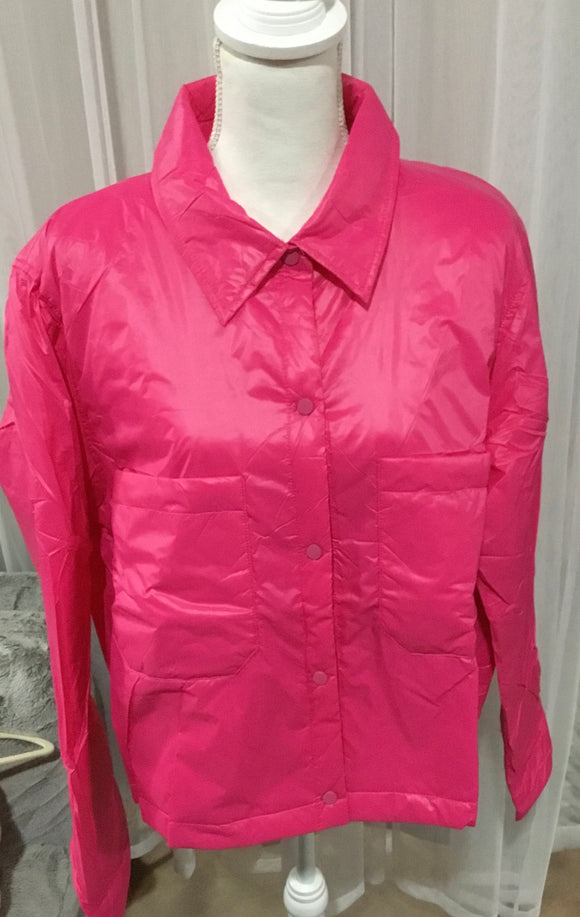 Hot pink crop padding jacket