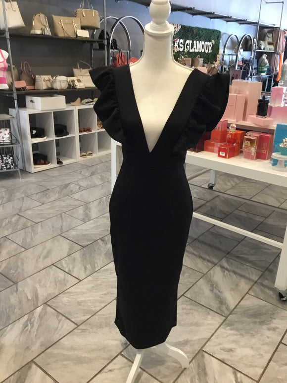 Bodycon midi black dress