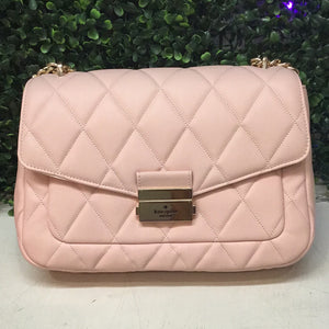 Conch pink quilted leather