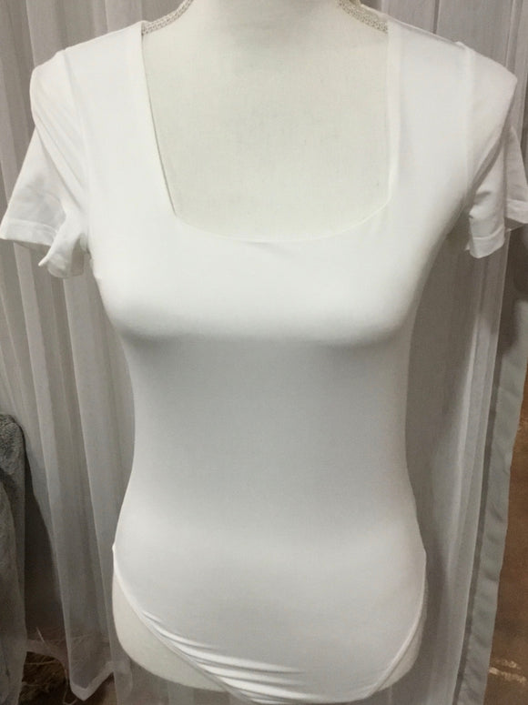 White bodysuit sleeveless