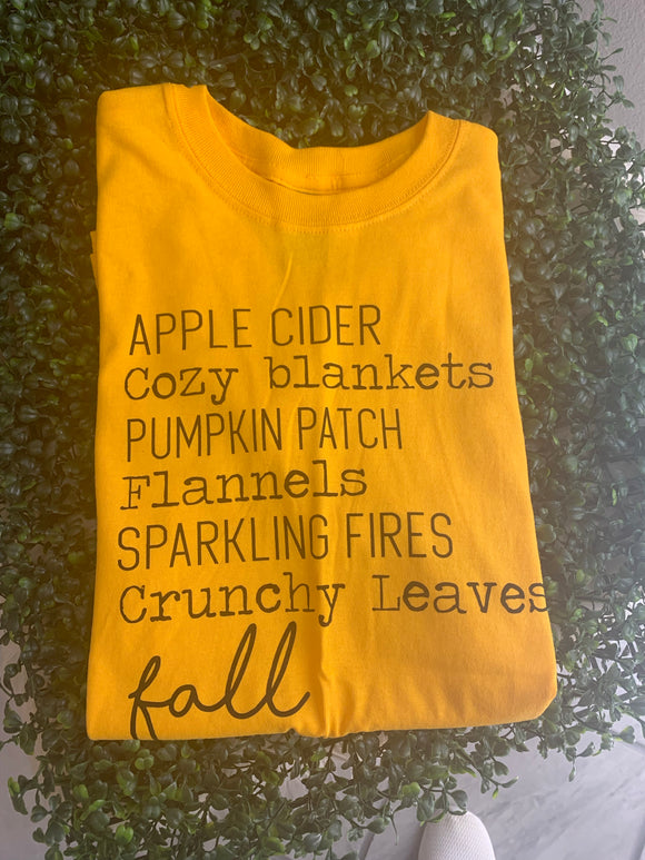 Yellow fall tshirt
