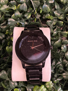 MK black shimmer watch